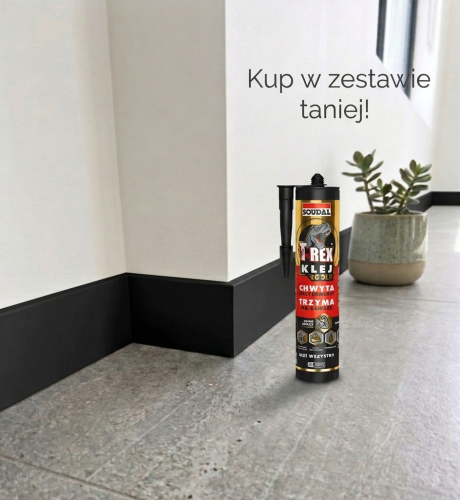 Listwa przypodłogowa czarna twarda polimerowa 240x8 cm wodoodporna MyHome – zdjęcie 2