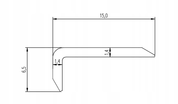 Listwa Narożnikowa Aluminiowa 15x6,5mm 270cm Profil narożny Biały MyHome