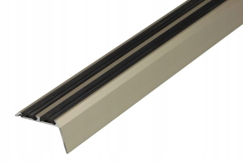 Profil aluminiowy Schodowy z wkładką antypoślizgową szampan mat 38x20mm1.8