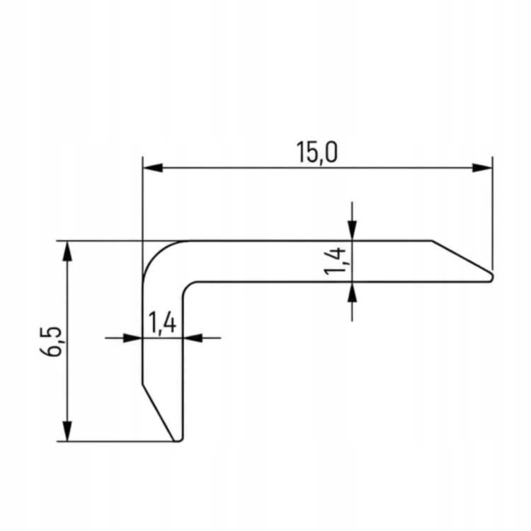 Listwa Narożnikowa Aluminiowa 15x6,5mm 270cm Profil narożny Szampan MyHome