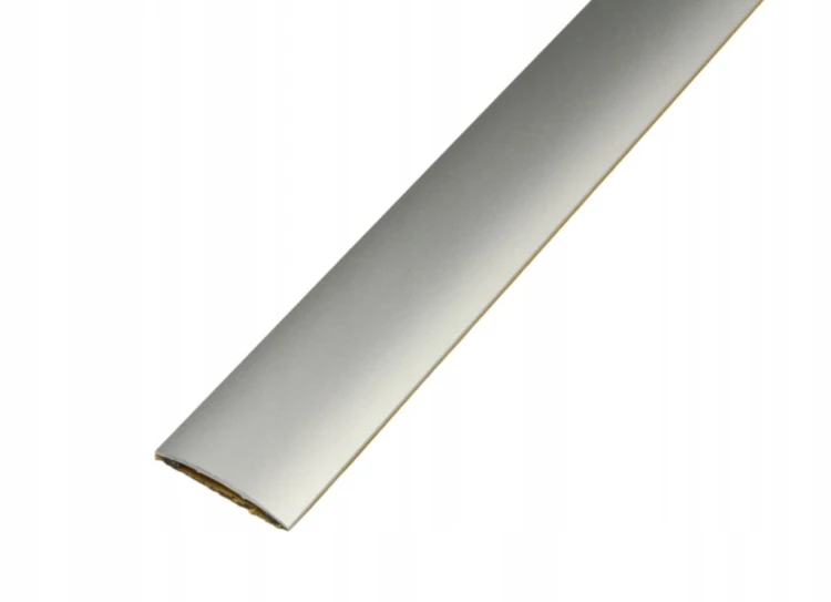 LISTWA PROGOWA SAMOPRZYLEPNA 90 CM 30 MM ALUMINIOWA SREBRNA GŁADKA MYHOME