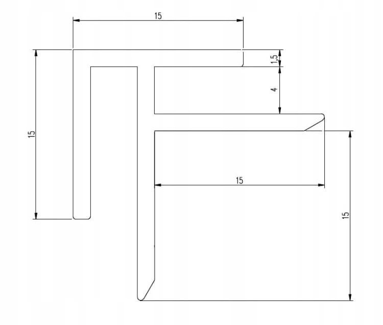 Kątownik ALU 15x15mm 90 cm do płyt i paneli 4mm Listwa narożnikowa Szampan