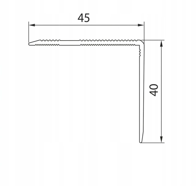Profil Schodowy Aluminiowy Szampan Ryflowany 45x40mm MyHome