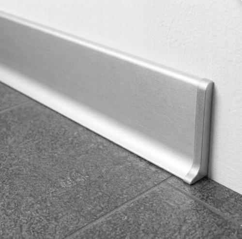 Zaślepka prawa do aluminiowej listwy przypodłogowej 80 mm srebrna MyHome – zdjęcie 2