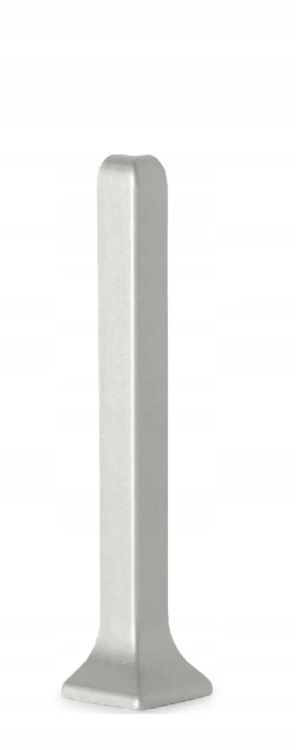 Narożnik zewnętrzny do aluminiowej listwy przypodłogowej 80 mm srebrny