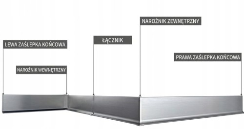 Narożnik zewnętrzny do aluminiowej listwy przypodłogowej 80 mm srebrny – zdjęcie 2