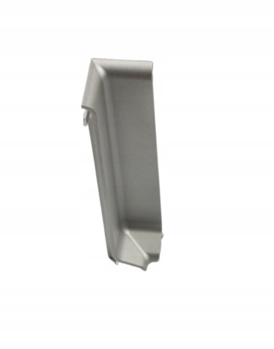 Narożnik wewnętrzny do aluminiowej listwy przypodłogowej 80 mm srebrny