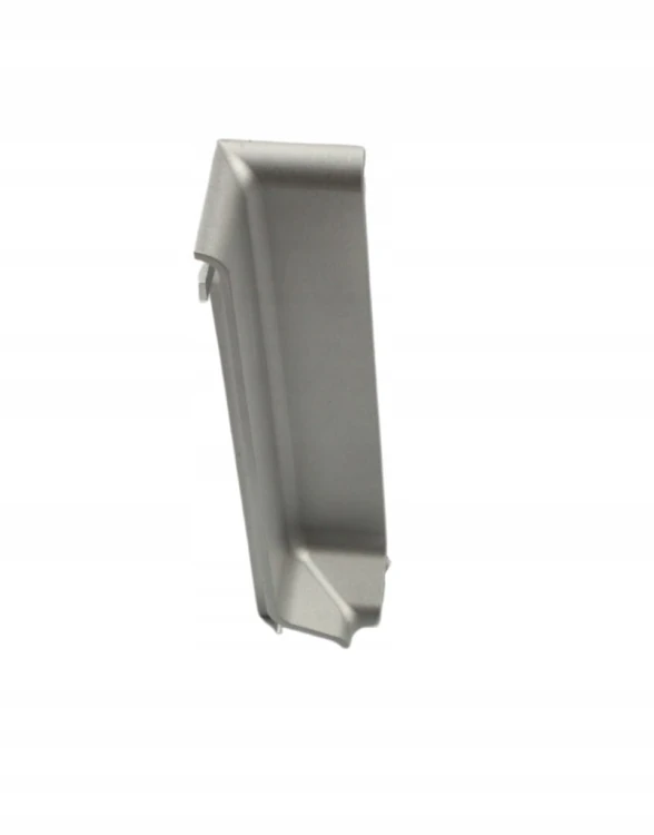 Narożnik wewnętrzny do aluminiowej listwy przypodłogowej 80 mm srebrny