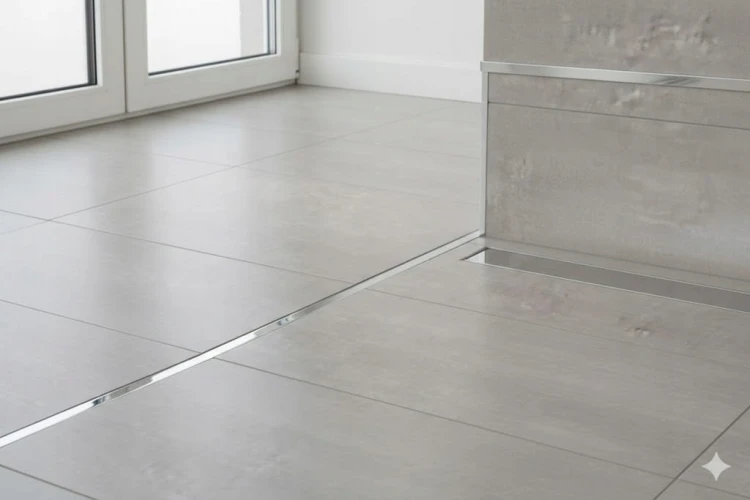 LISTWA DEKORACYJNA DO PŁYTEK 250x10mm SREBRNY SZCZOTKOWANY STAL NIERDZEWNA