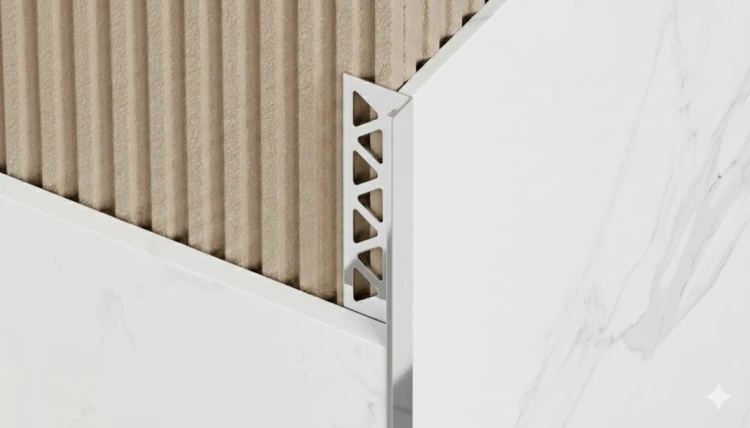 LISTWA DEKORACYJNA DO PŁYTEK 250x10mm SREBRNY SZCZOTKOWANY STAL NIERDZEWNA