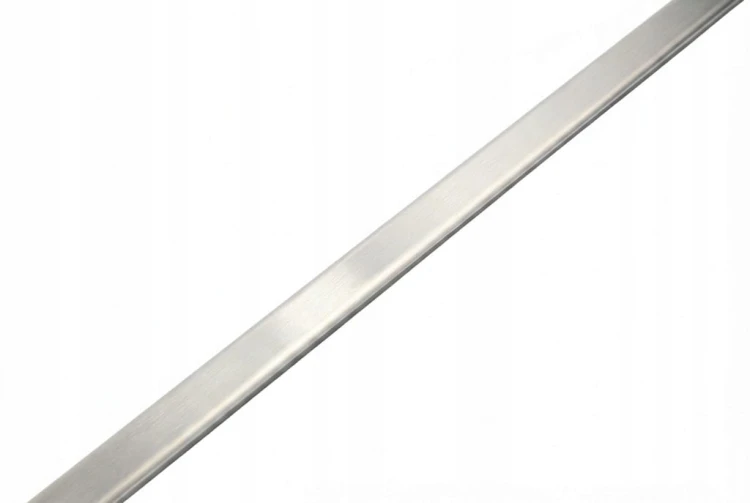LISTWA DEKORACYJNA DO PŁYTEK 250x10mm SREBRNY SZCZOTKOWANY STAL NIERDZEWNA