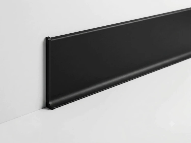 Zakończenie Lewe do Aluminiowej Listwy Przypodłogowej 80 mm – Czarne
