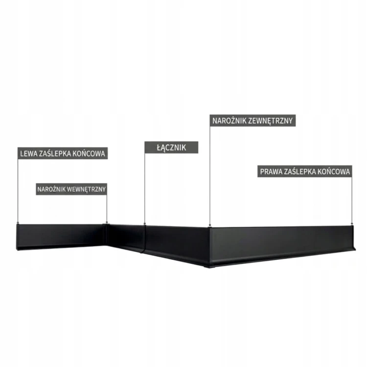 Łącznik do listwy aluminiowej LP80 – aluminiowy czarny mat MyHome