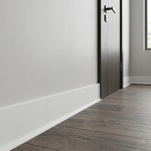 Zakończenie Prawe do Aluminiowej Listwy Przypodłogowej 80 mm – Białe