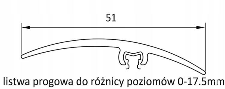 Listwa Progowa Różnice Poziomów 51mm 270 CM Aluminiowa Szampan Szczotkowany