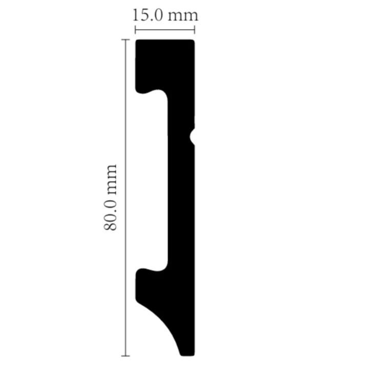 LISTWA PRZYPODŁOGOWA BIAŁA TWARDA POLIMEROWA 240 CM 8CM WODOODPORNA COKÓŁ