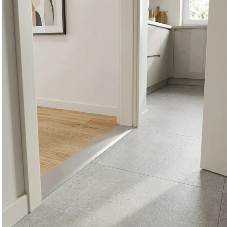 LISTWA PROGOWA SAMOPRZYLEPNA 93 CM 40 MM ALUMINIOWA SREBRNA GŁADKA MYHOME