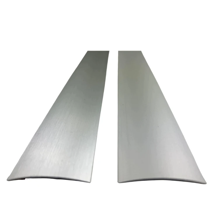 LISTWA PROGOWA SAMOPRZYLEPNA 93 CM 40 MM ALUMINIOWA SREBRNA SZCZOTKOWANA