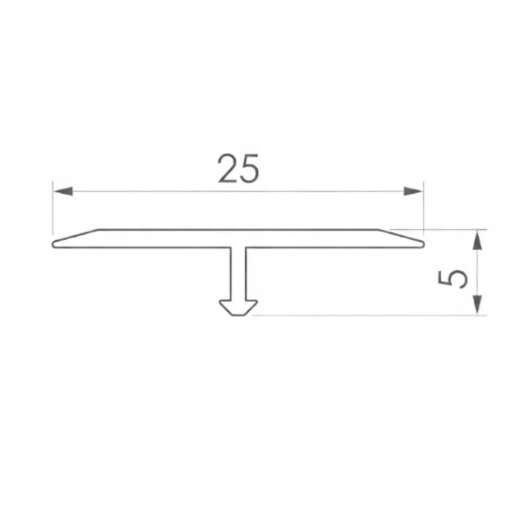 Profil T 25mm Listwa Progowa Dylatacyjna Czarny mat KTP25 93cm