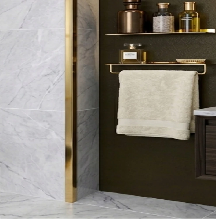 Kątownik aluminiowy 270 cm, 15 mm ZŁOTY POŁYSK MyHome
