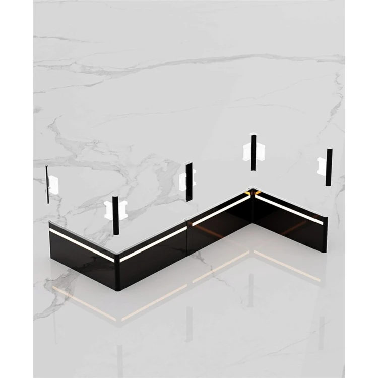 Listwa przypodłogowa aluminiowa LED podświetlana na klips 80mm Czarny Szczotkowany 2,5m MyHome RMS-A-3