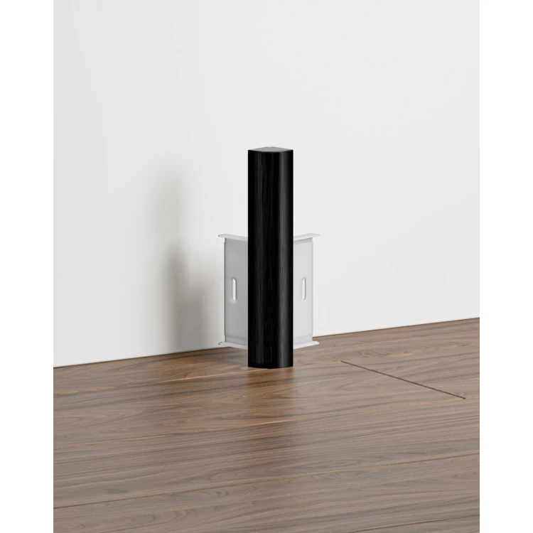 Listwa przypodłogowa aluminiowa LED podświetlana na klips 80mm Czarny Szczotkowany 2,5m MyHome RMS-A-3