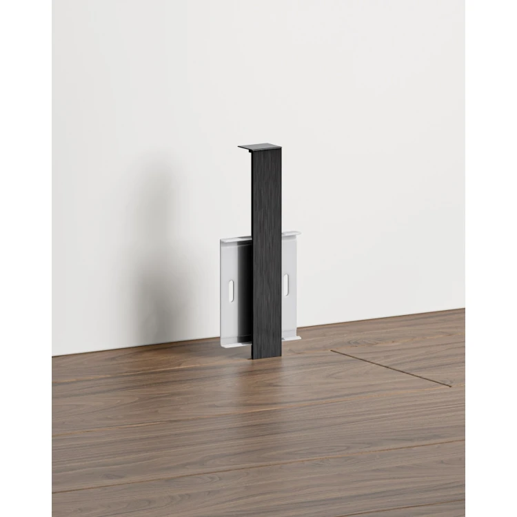 Listwa przypodłogowa aluminiowa LED podświetlana na klips 80mm Czarny Szczotkowany 2,5m MyHome RMS-A-3