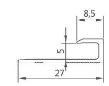 Aluminiowa listwa zakończeniowa typu U do paneli 5 mm Piasek pustyni 2,7m – zdjęcie 5