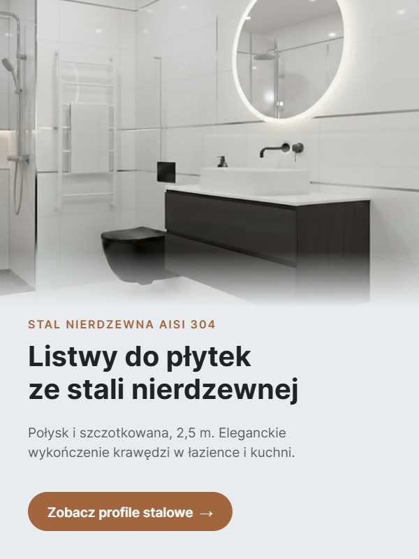 Listwy do płytek ze stali nierdzewnej AISI 304 w łazience – MyHome