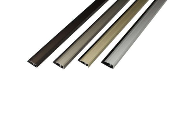 Aluminiowa listwa zakończeniowa 20mm czarny brąz z profilem bazowym PVC 2,7m - obrazek 2