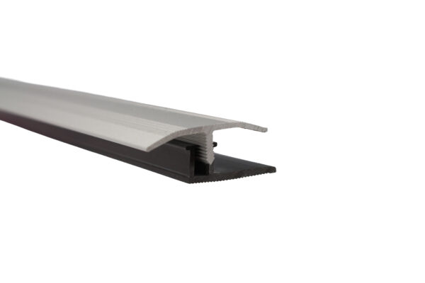 Aluminiowa listwa łączeniowa, progowa 30mm Srebrna z profilem bazowym PVC 2,7m