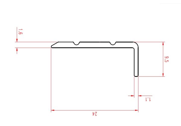 Profil aluminiowy naroznikowy 24x10mm 90cm srebrny - obrazek 2