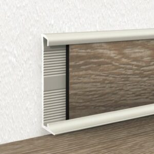 Listwa aluminiowa na wkładkę SPC, winyl - 60 x 5 mm - srebrny mat