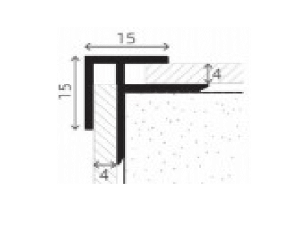Aluminiowy narożnik zewnętrzny 15x15mm do płyt 4mm szampan 2,7m - obrazek 3