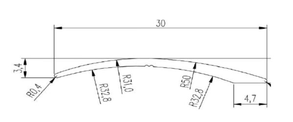 Aluminiowa listwa progowa, łączeniowa redukująca poziomy 30mm Piasek 2,7m - obrazek 4